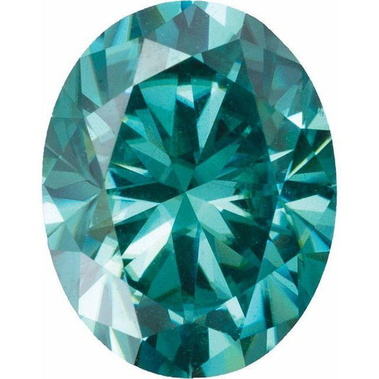 Oval Teal Moissanite Loose Stone 6x4mm/0.55ct Teal Moissanite Loose Gemstone by Nodeform