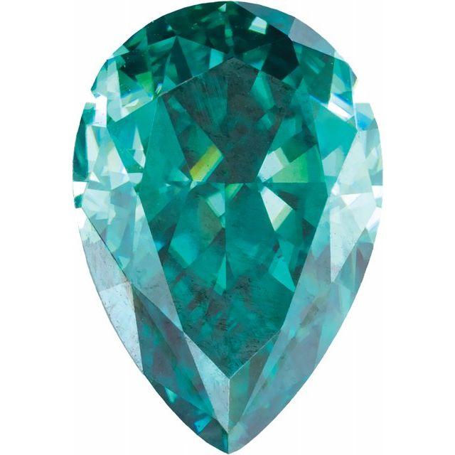 Pear Teal Moissanite Loose Stone 7x5 mm/0.82ct Teal Moissanite Loose Gemstone by Nodeform
