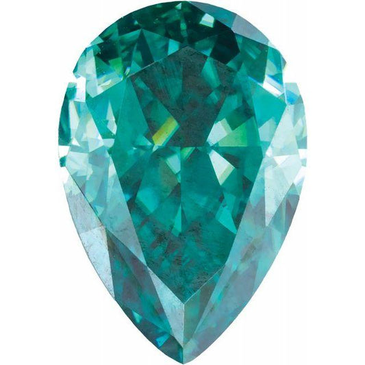 Pear Teal Moissanite Loose Stone 7x5 mm/0.82ct Teal Moissanite Loose Gemstone by Nodeform