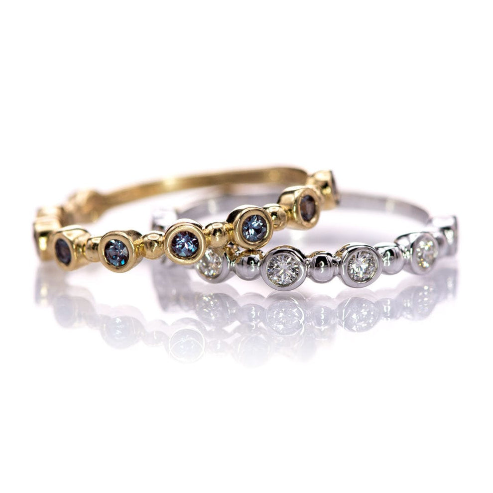 Becca Bands - Alexandrite Bezel Set Stacking Half Eternity Anniversary Ring