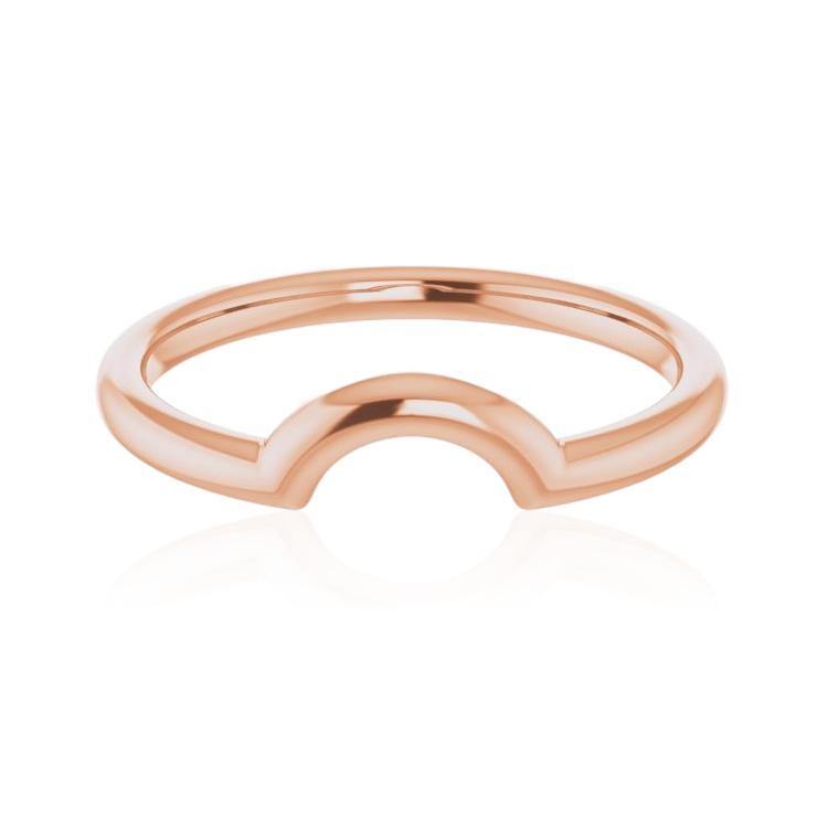 Cassie Ring C-Shaped Contoured Curved Thin Wedding Ring Stacking Band 14k Rose Gold Ring by Nodeform