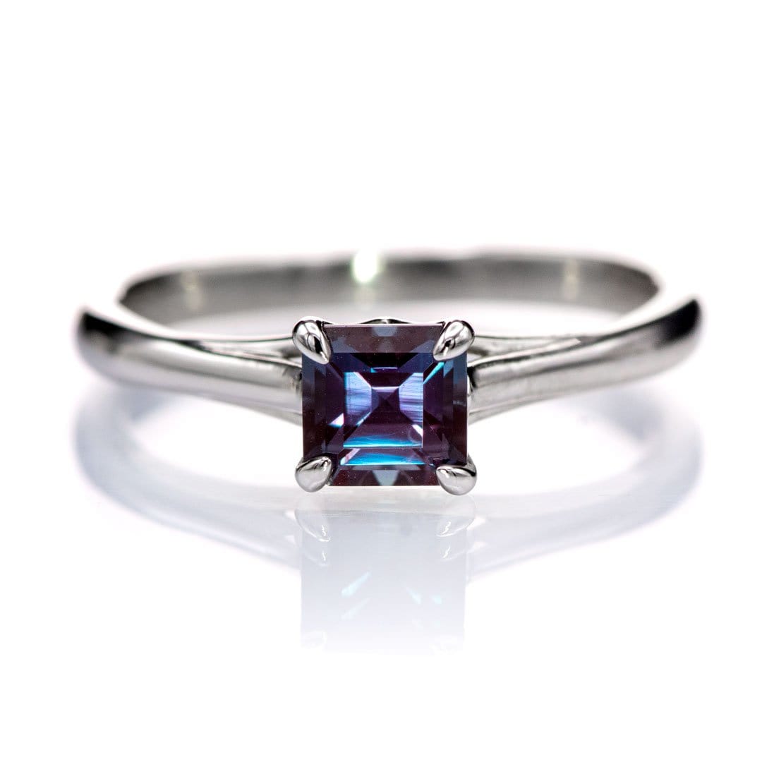 Square Emerald/Asscher Cut Lab Created Alexandrite Gemstone Loose Gemstone by Nodeform