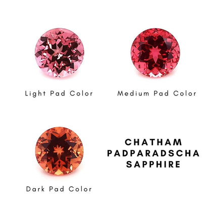 Round Cut Lab Created Padparadscha Sapphire Gemstone Loose Gemstone by Nodeform