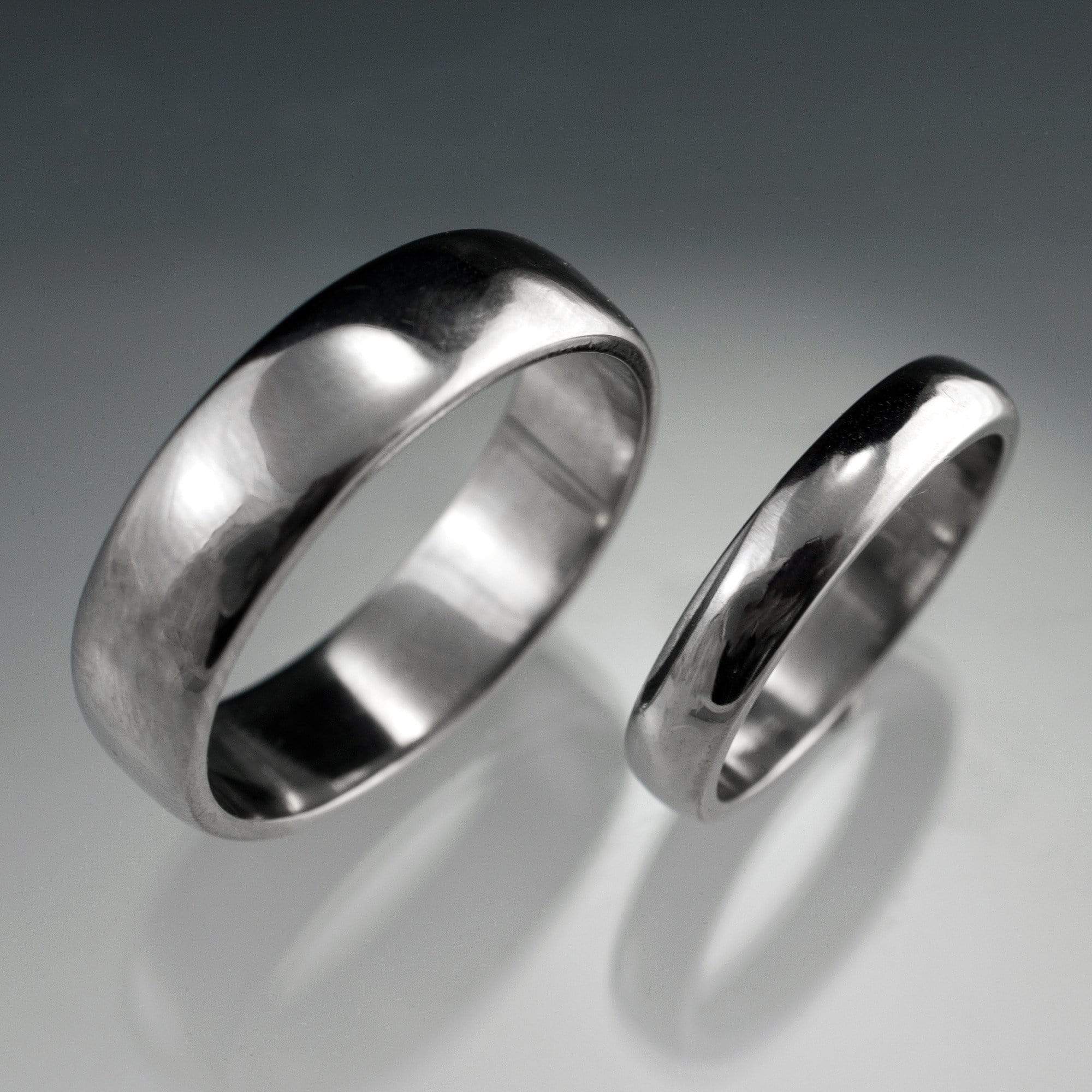Simple Domed Wedding Bands, Set of 2 Wedding Rings – Nodeform