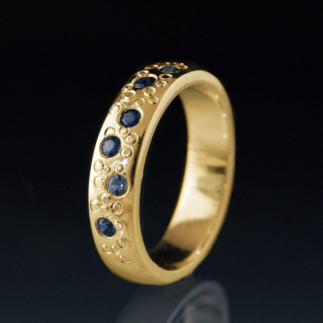Blue Sapphire Star Dust Wedding Ring Ring by Nodeform