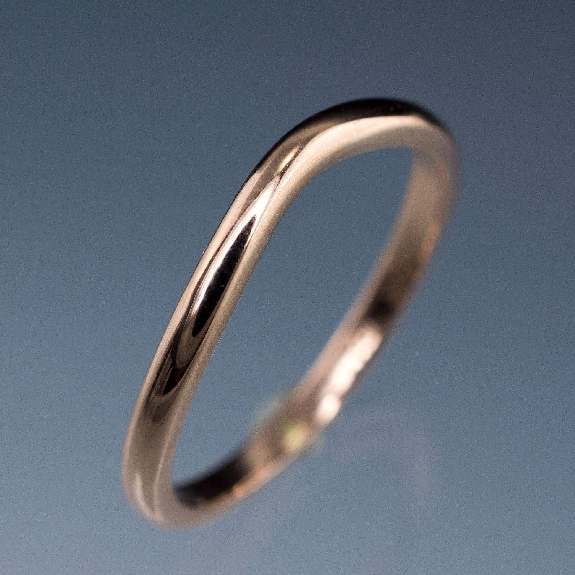 Fitted Contoured Wedding Shadow Band Ring by Nodeform