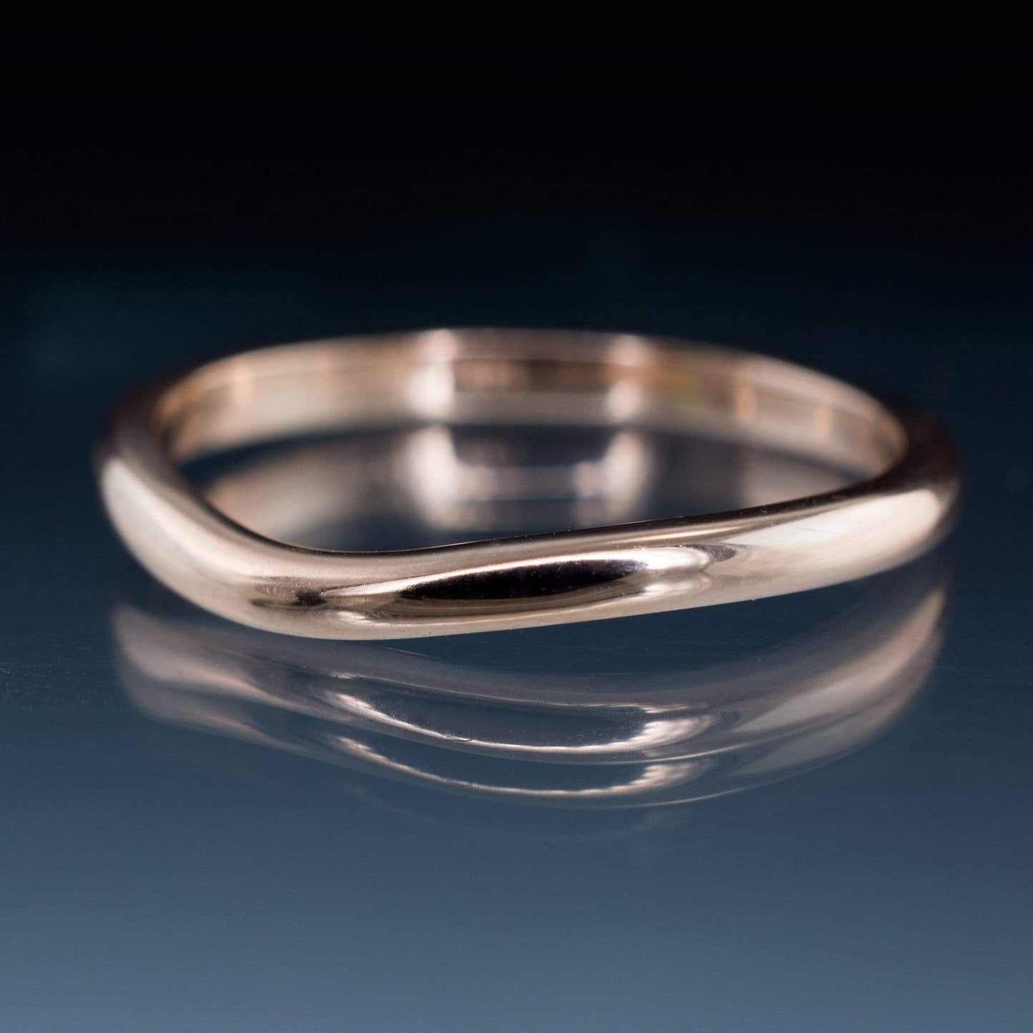 Fitted Contoured Wedding Shadow Band 18k Yellow Gold / 2mm Ring by Nodeform