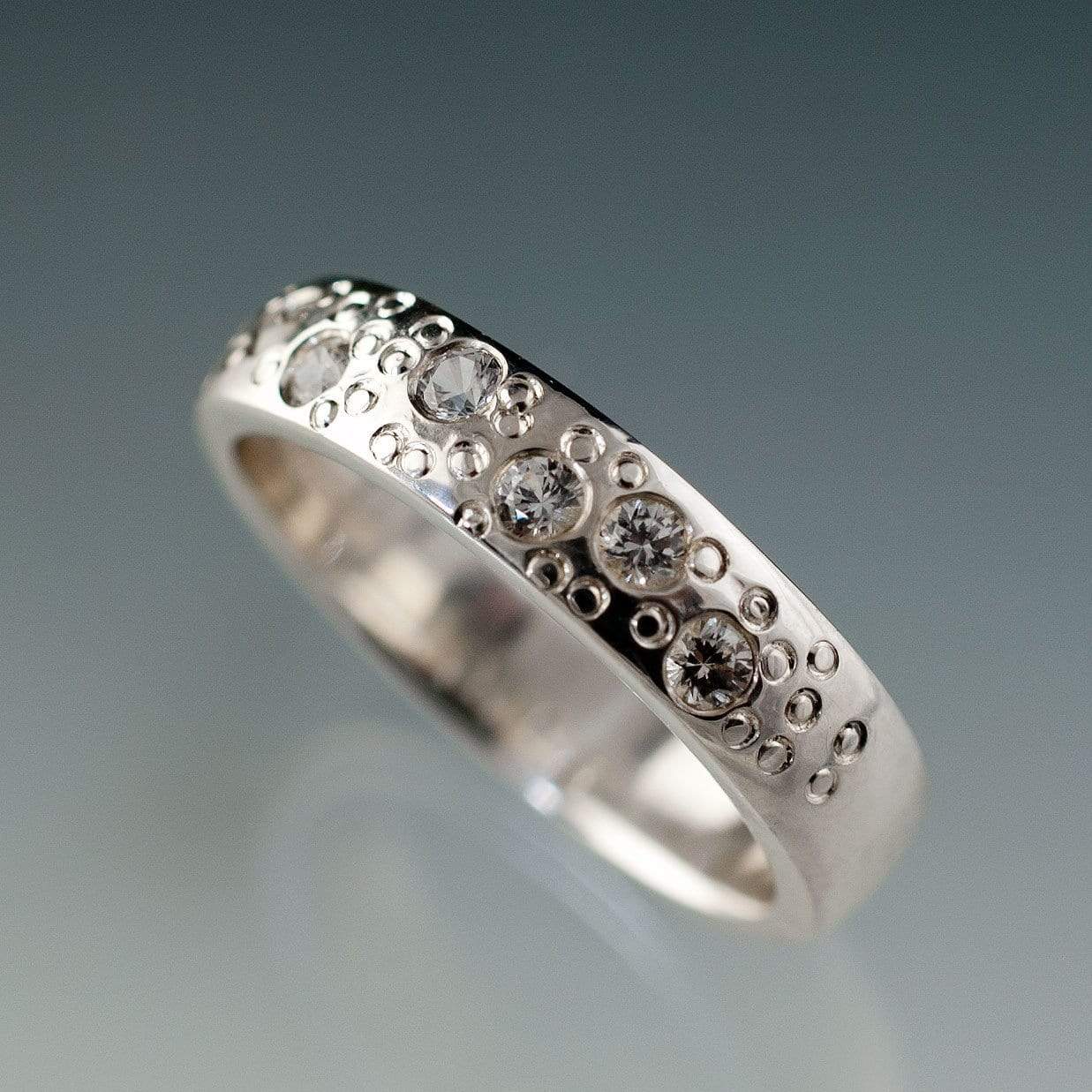 White Sapphire Star Dust Wedding Ring Ring by Nodeform