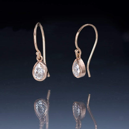 Tear Drop Pear Moissanite Dangle Earrings Earrings by Nodeform