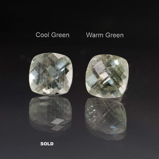Checkerboard Cushion Fair Trade Green Sapphire Fold Solitaire Engagement Ring Ring by Nodeform