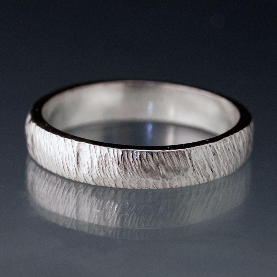Narrow Rasp Texture Wedding Band Ring by Nodeform