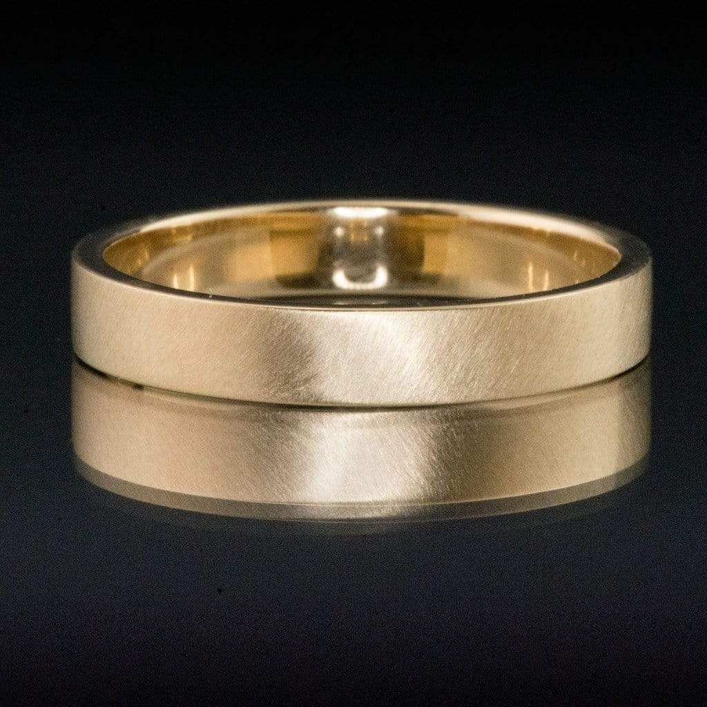 Narrow Flat Simple Wedding Band, 2-4mm Width 14k Yellow Gold / 3mm Ring by Nodeform