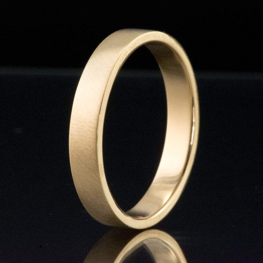 Narrow Flat Simple Wedding Band, 2-4mm Width 18k Yellow Gold / 3mm Ring by Nodeform
