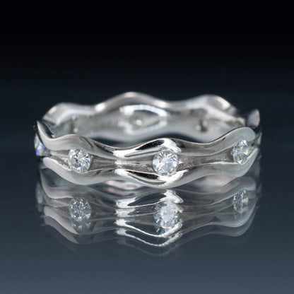 Wave Moissanite Eternity Wedding Ring Ring by Nodeform