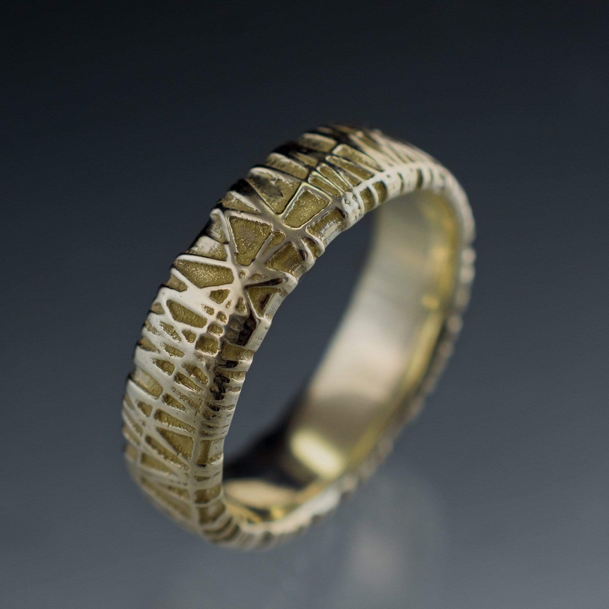 Wide Woven Texture Wedding Band, Bird Nest Ring Ring by Nodeform