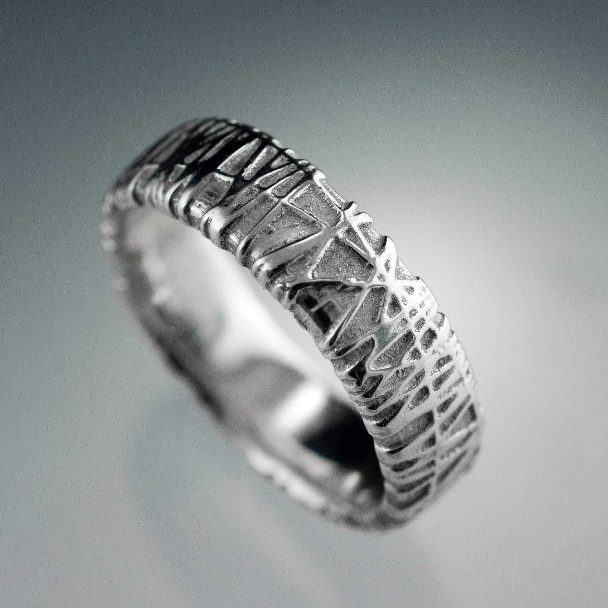 Wide Woven Texture Wedding Band, Bird Nest Ring Ring by Nodeform