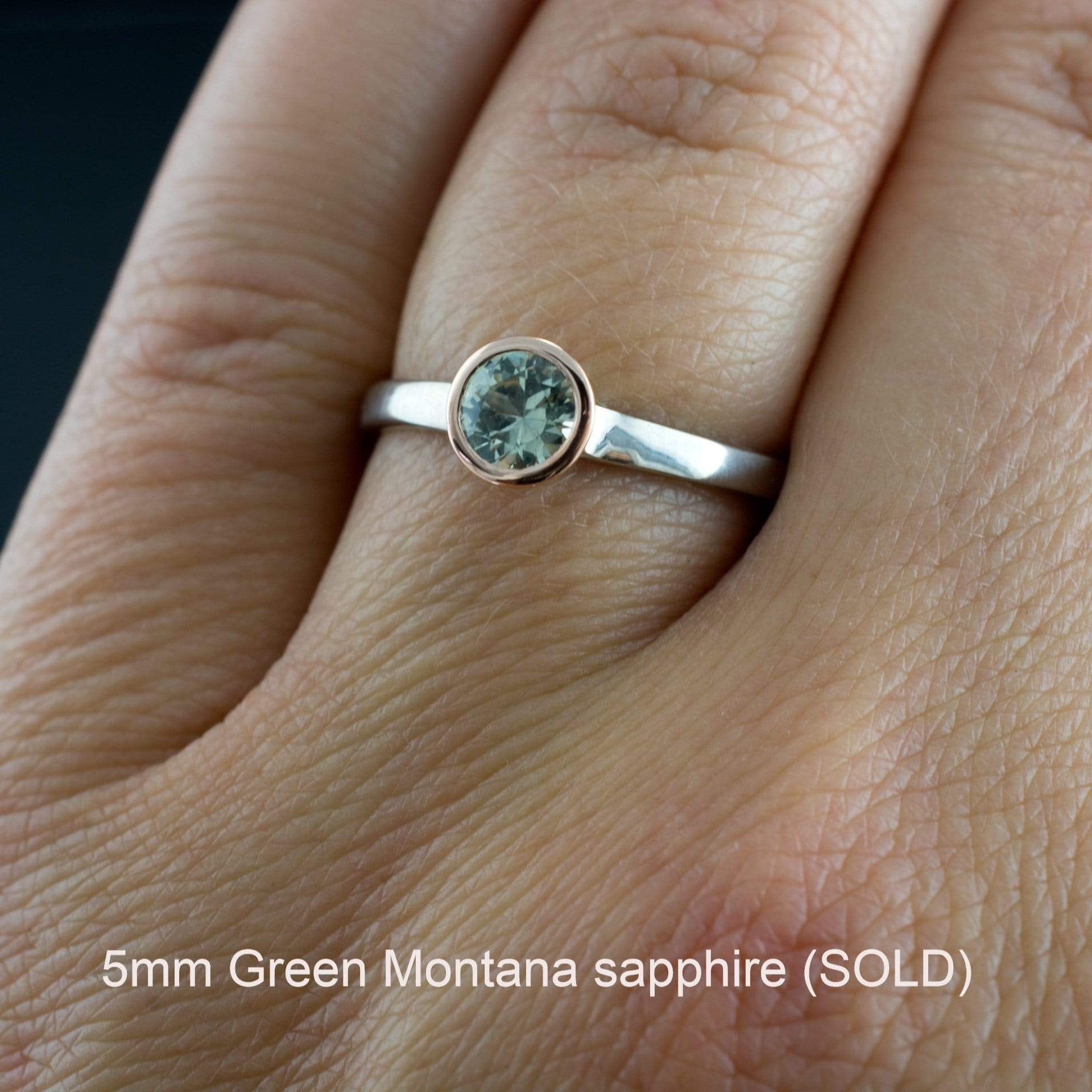 Mixed Metal Fair Trade Creamy White Montana Sapphire Belinda Solitaire Engagement Ring Ring by Nodeform