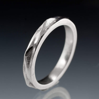 Wrinkle Texture Wedding Band Ring by Nodeform