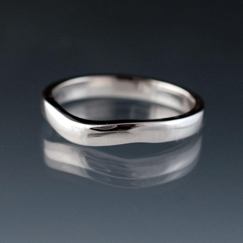 Fitted Contoured Wedding Shadow Band Sterling Silver / 2.5mm Ring by Nodeform