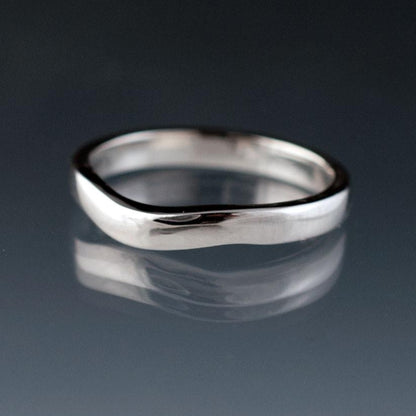 Fitted Contoured Wedding Shadow Band Sterling Silver / 2.5mm Ring by Nodeform