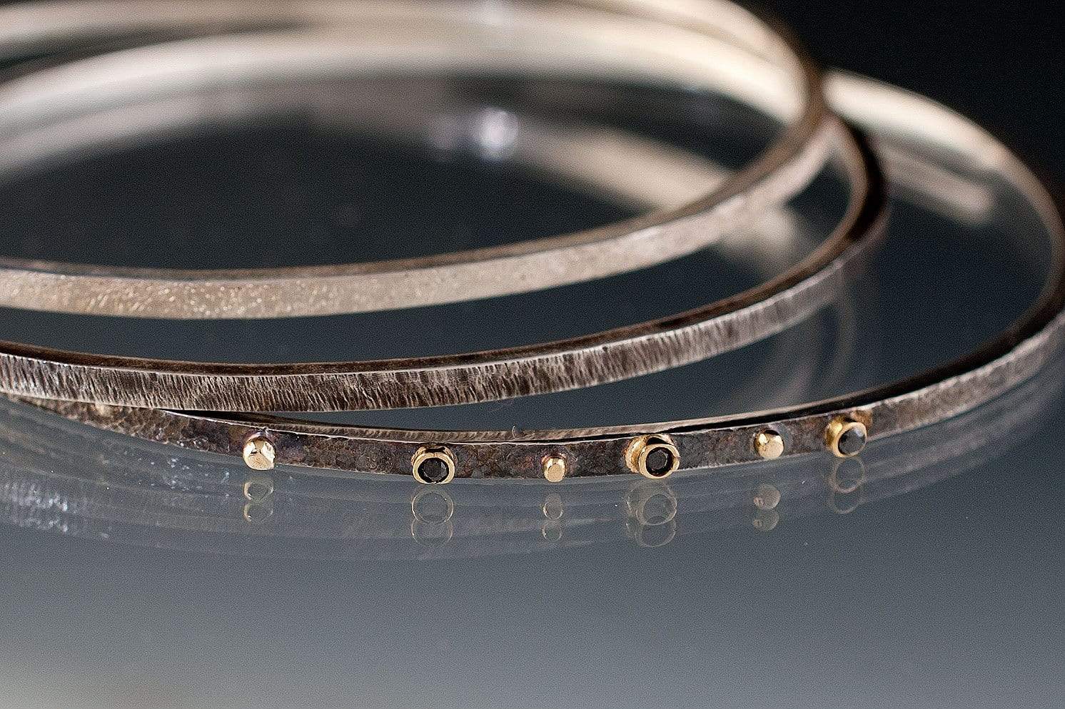 Thin Sterling Silver Belt Buckle Bangle Bracelet