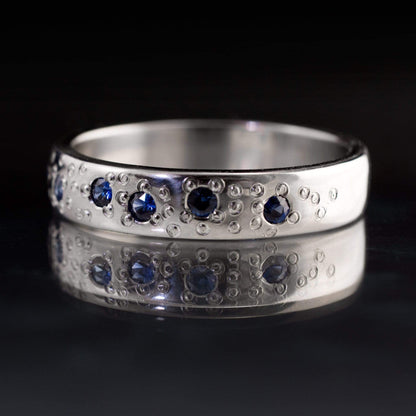 Blue Sapphire Star Dust Wedding Ring Ring by Nodeform