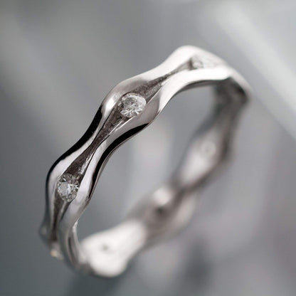Wave Diamond Eternity Wedding Ring Ring by Nodeform