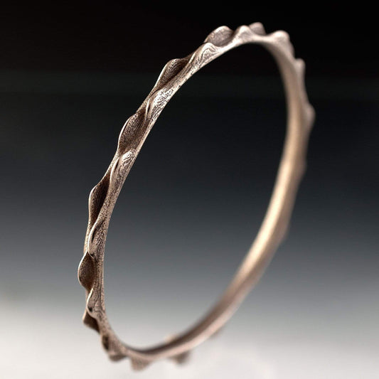 Bumpy Stainless Steel Bracelet Bangle 3D Printed Design, Ready to Ship Small 2.25"/57mm Bracelet by Nodeform