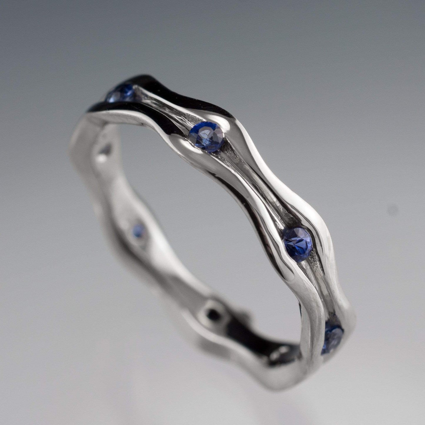 Wave Sapphire Eternity Wedding Ring Ring by Nodeform