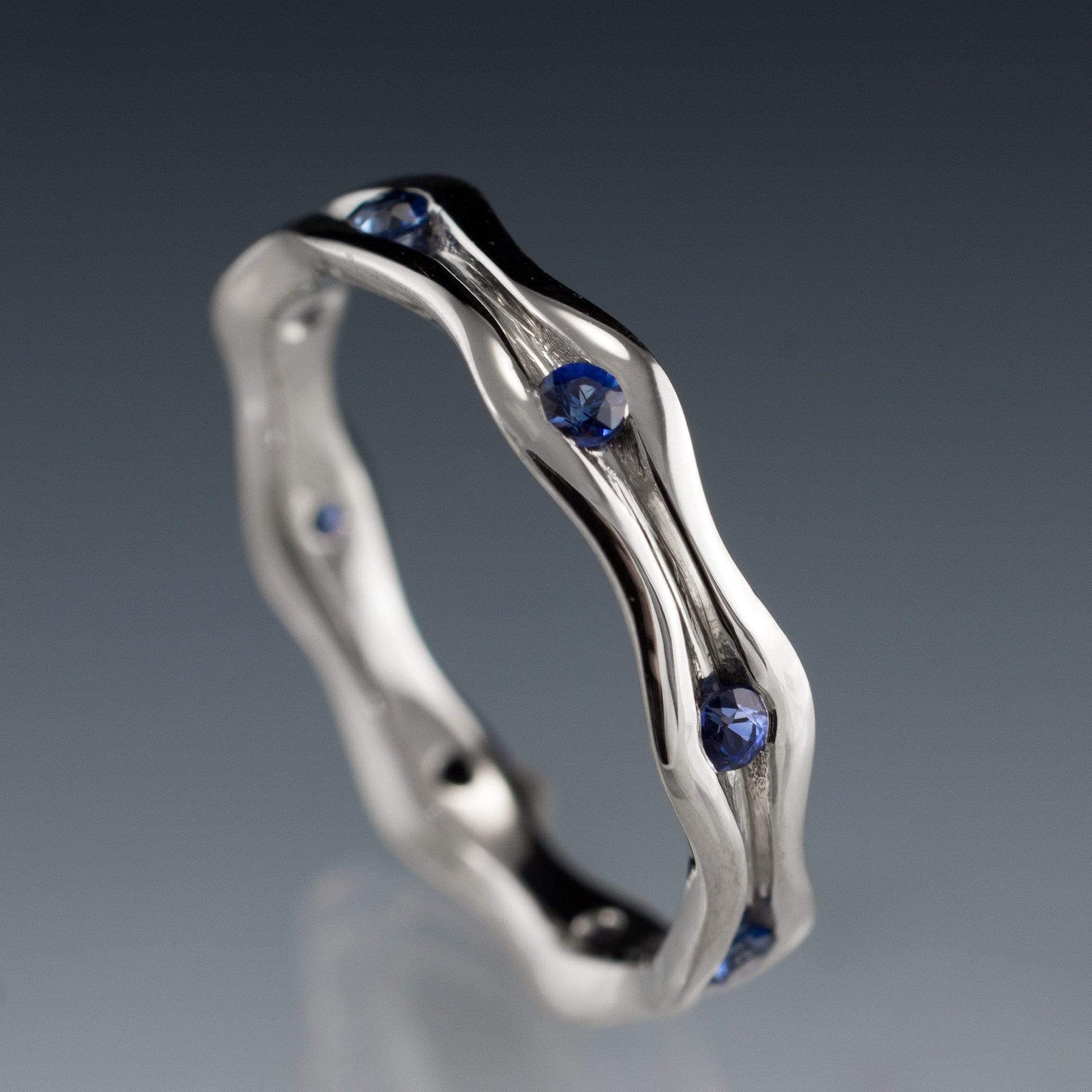 Wave Sapphire Eternity Wedding Ring Ring by Nodeform