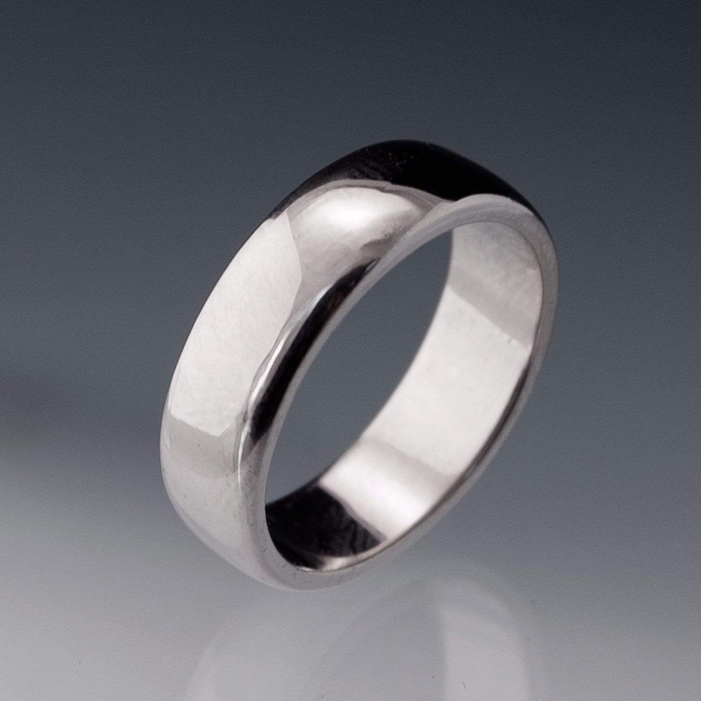 Wide Slightly Domed Modern Simple Wedding Band 5mm / Sterling Silver Ring by Nodeform