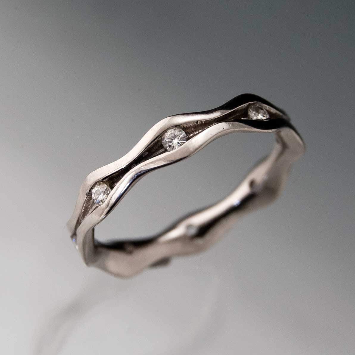 Wave White Sapphire Eternity Wedding Ring – Nodeform
