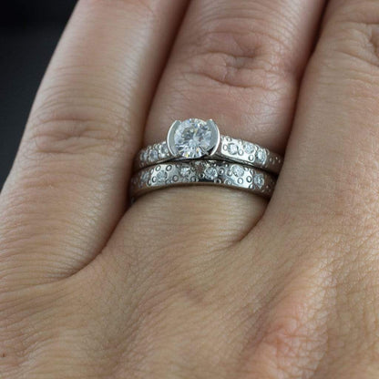 Moissanite Star Dust Wedding Ring Ring by Nodeform