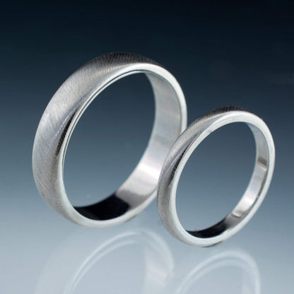 Simple Domed Wedding Bands, Set of 2 Wedding Rings Ring by Nodeform