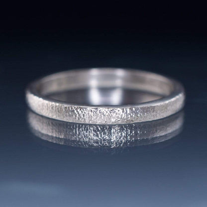Narrow Fine Hammer Texture Wedding Ring Band Sterling Silver / 2 Ring by Nodeform