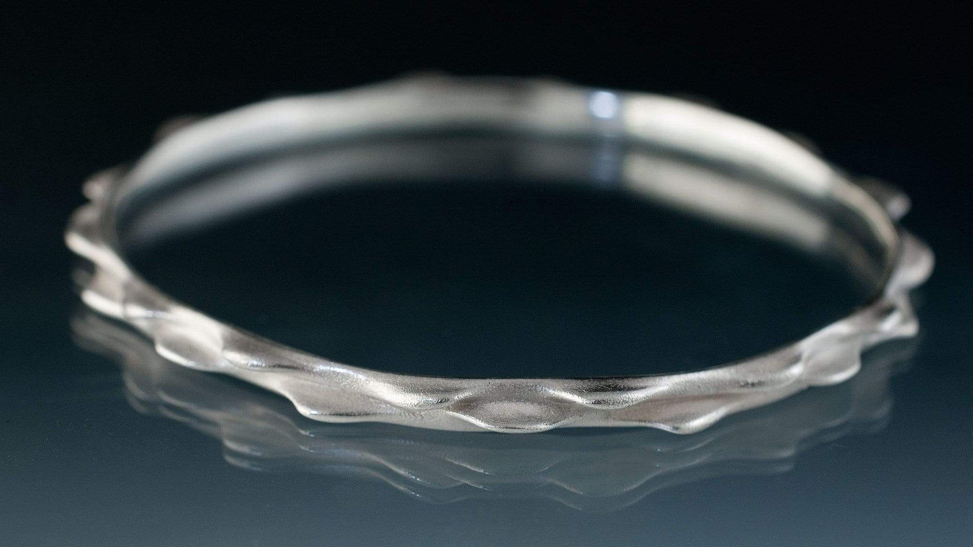 Bumpy Bracelet Bangle 3D Printed and Cast Oxidized Sterling Silver Bangle, Ready to Ship Medium 2.5"/63mm / Dark Oxidized Silver Bracelet by Nodeform