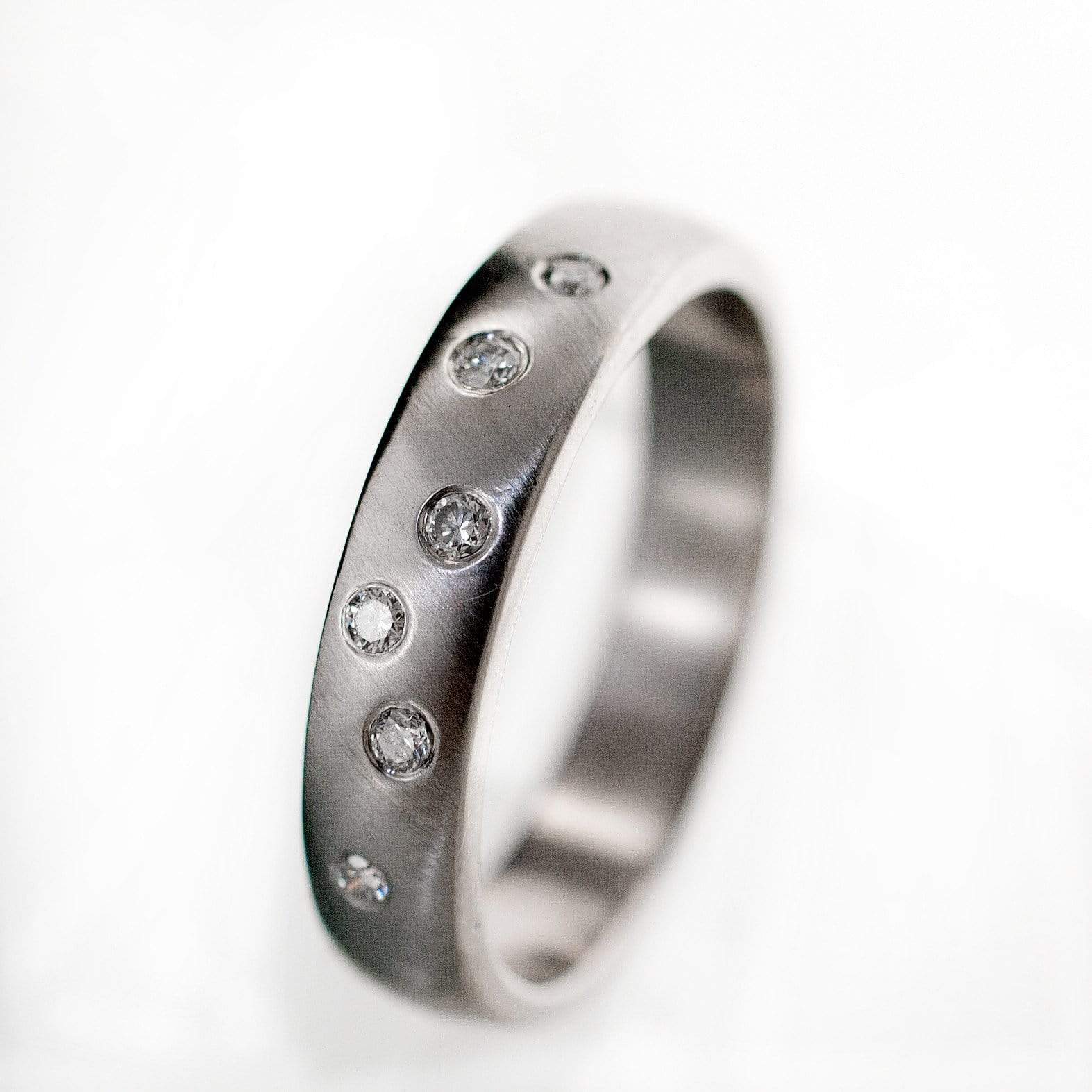 Diamond Wedding Ring, Random Diamond Flush Set Band Ring by Nodeform