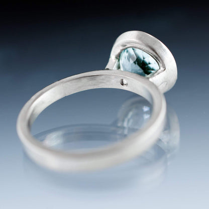John Dyer Fireball Aquamarine Elevated Bezel Solitaire Engagement Ring Ring by Nodeform