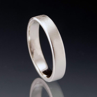 Narrow Flat Simple Wedding Band, 2-4mm Width Sterling Silver / 3.5mm Ring by Nodeform