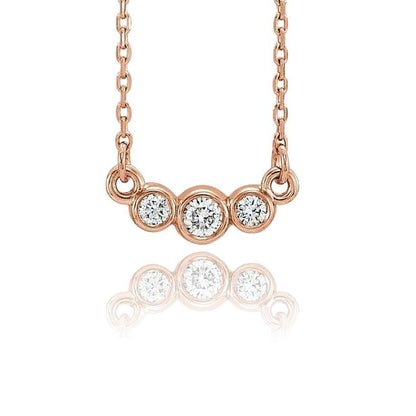 1/8 CTW Diamond Graduated Round Bezel Pendant Necklace Necklace / Pendant by Nodeform