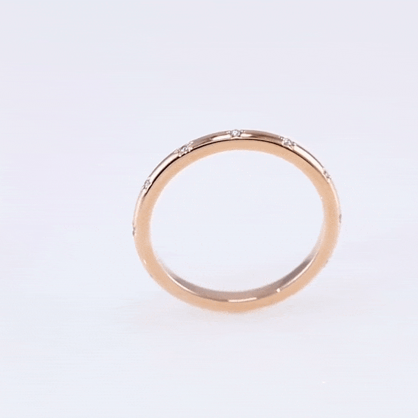 Estrella Band - Narrow Star Set Diamond Eternity Stacking Wedding or Anniversary Ring Ring by Nodeform