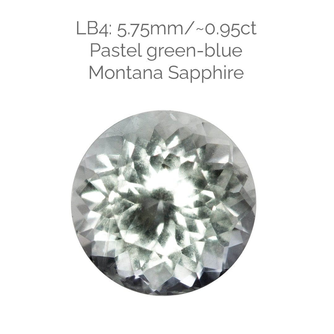 Round Portuguese Cut Pastel Green/Blue 5.75mm/0.95ct Fair Trade Montana  Sapphire #LB4 Loose Gemstone