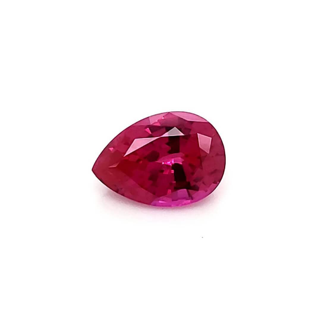 Pear Cut Lab Created Pink Sapphire Gemstone 6 x 4 mm/ 0.55ct Lab-Created Pink Sapphire / Dark Pink Loose Gemstone by Nodeform