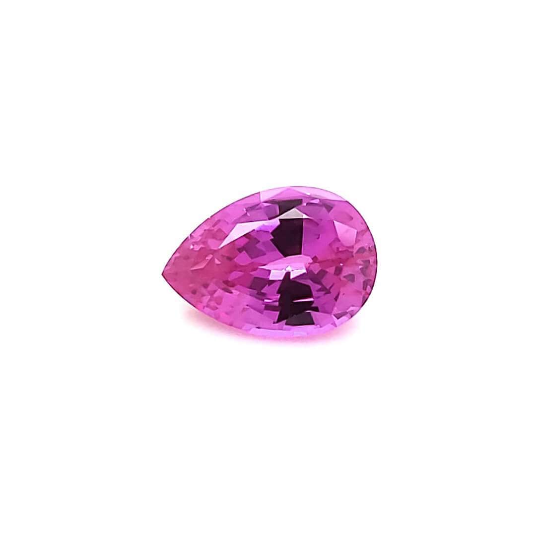 Pear Cut Lab Created Pink Sapphire Gemstone 6 x 4 mm/ 0.55ct Lab-Created Pink Sapphire / Medium Pink Loose Gemstone by Nodeform