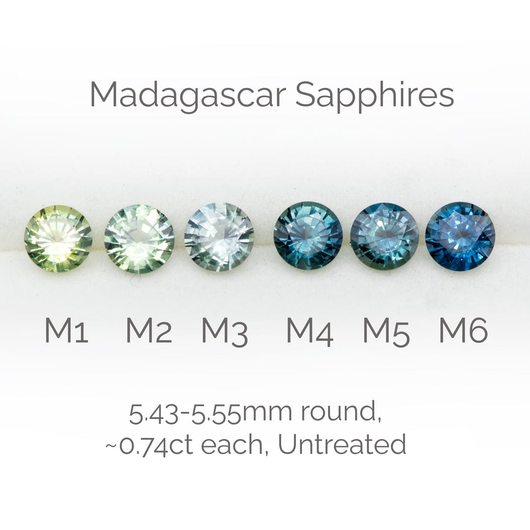 Round Blue 5.5mm/0.74ct Madagascar Sapphire M6 Untreated Loose Gemstone Loose Gemstone by Nodeform