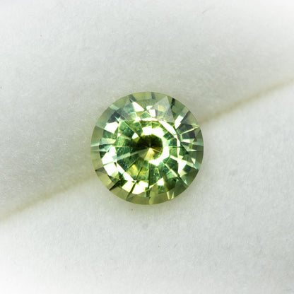 Round Green 5.4mm/0.74ct Madagascar Sapphire M1 Untreated Loose Gemstone Loose Gemstone by Nodeform
