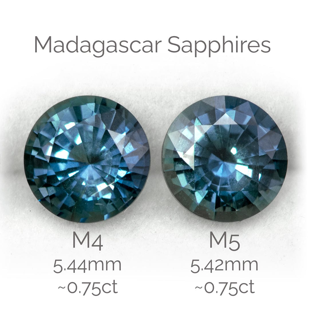 Round Teal Blue 5.4mm/0.74ct Madagascar Sapphire M$ & M5 Untreated Loose Gemstone Loose Gemstone by Nodeform