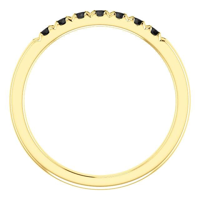 Black Diamond Pave French Set Ring Stacking Wedding Band Ring by Nodeform
