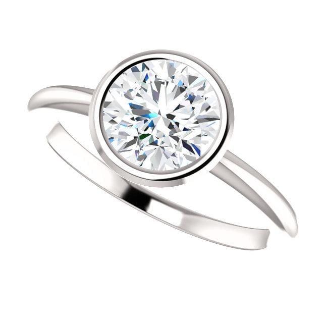 Emma Bezel Set Solitaire Engagement Ring - Setting only Ring Setting by Nodeform