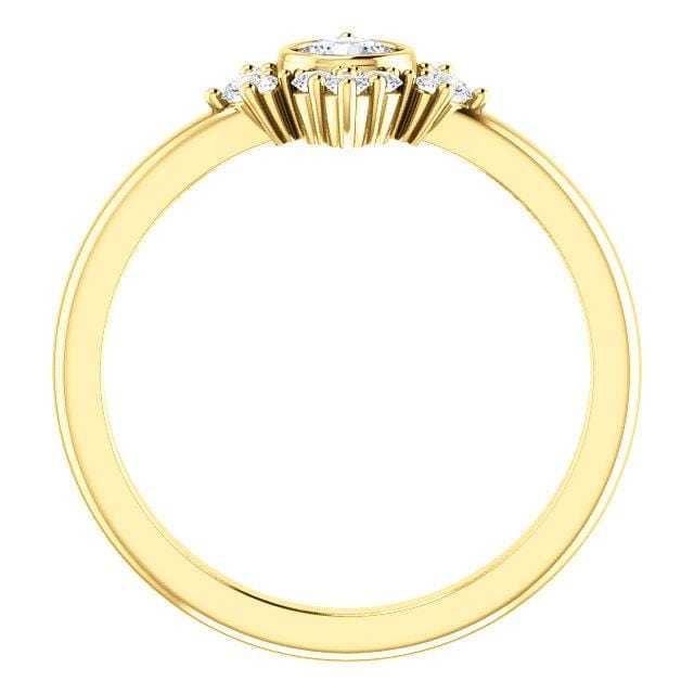 Ava Ring - Moissanite, Diamond or White Sapphire Halo Engagement Ring Ring by Nodeform